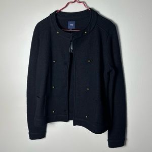 Gap Black Wool Cardigan Jacket with Stud Detail NWT